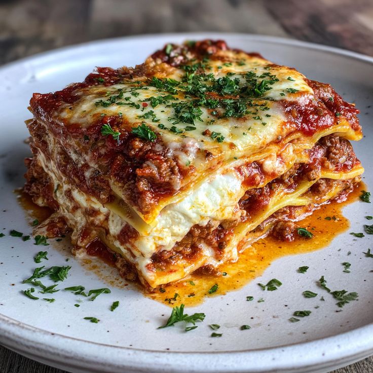 classic christmas lasagna with ricotta and meat